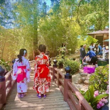 Teahouse at Storrier Stearns Japanese Garden in Pasadena during the Pasadena Festival of Tea