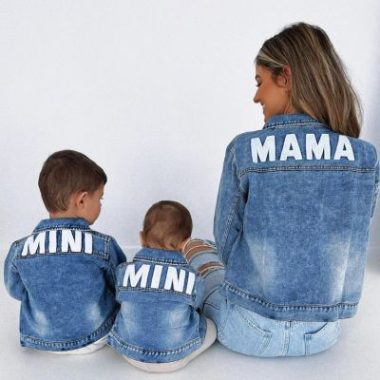 Mom and Me Long-Sleeve Distressed Denim Jackets